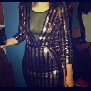 Sequence striped dress